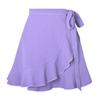 One Piece Lace Up Skirt High Waist Solid Color Ruffled Edge Short Skirt Cross-border Women's Clothing