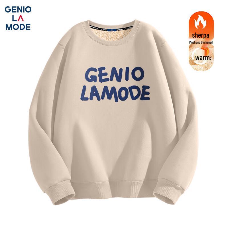 GENIOLAMODE Men's Fleece-Lined Crew Neck Sweatshirt