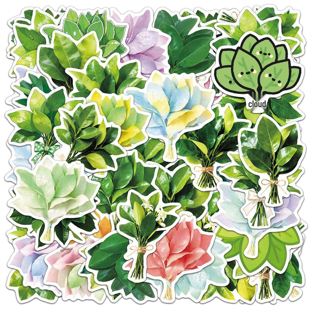 50 Pomelo Leaf Stickers for Blessings, Exorcism, and Decorative Use in Notebooks, Planners, or Storage Boxes