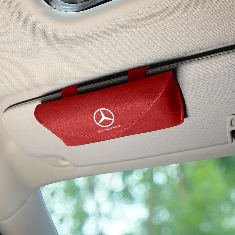 Car Sunglasses Case Glasses Storage Boxes Holder Sun Visor For Mercedes Benz CLS CLA CLK CLG GLS W212 W213 W205 W177 W247 W176 FYZAB1