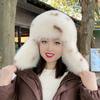 Yousheng Women Winter Hat Gloves Thickened Fuzzy Faux Fur Ear Protection Windoroof Heat Retention Outdoor Skiing Skating Snowboarding Lei Feng Hat