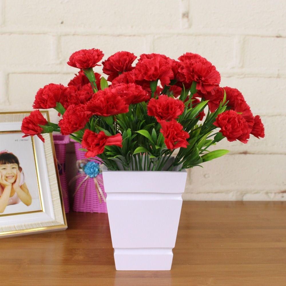 Silk Artificial Carnation 11Heads Bush Bouquet High Quality Home Wedding Decor