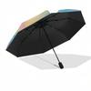 Rainbow Swirl Automatic Opening Folding Umbrella Portable 3 Fold Design with Iron Frame for Outdoor Use,Perfect Gift for Fans,Travelers,