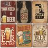 Vintage Cold Beer Metal Tin Sign 2023 New Iron Sheet Bar Background Wall Decoration Painting American Frameless Decorations