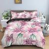 Пододеяльник с цветами King Queen, 3D-цветной цветочный принт, комплект постельного белья из полиэстера для подростков, взрослых, женщин, мягкий пододеяльник с листьями