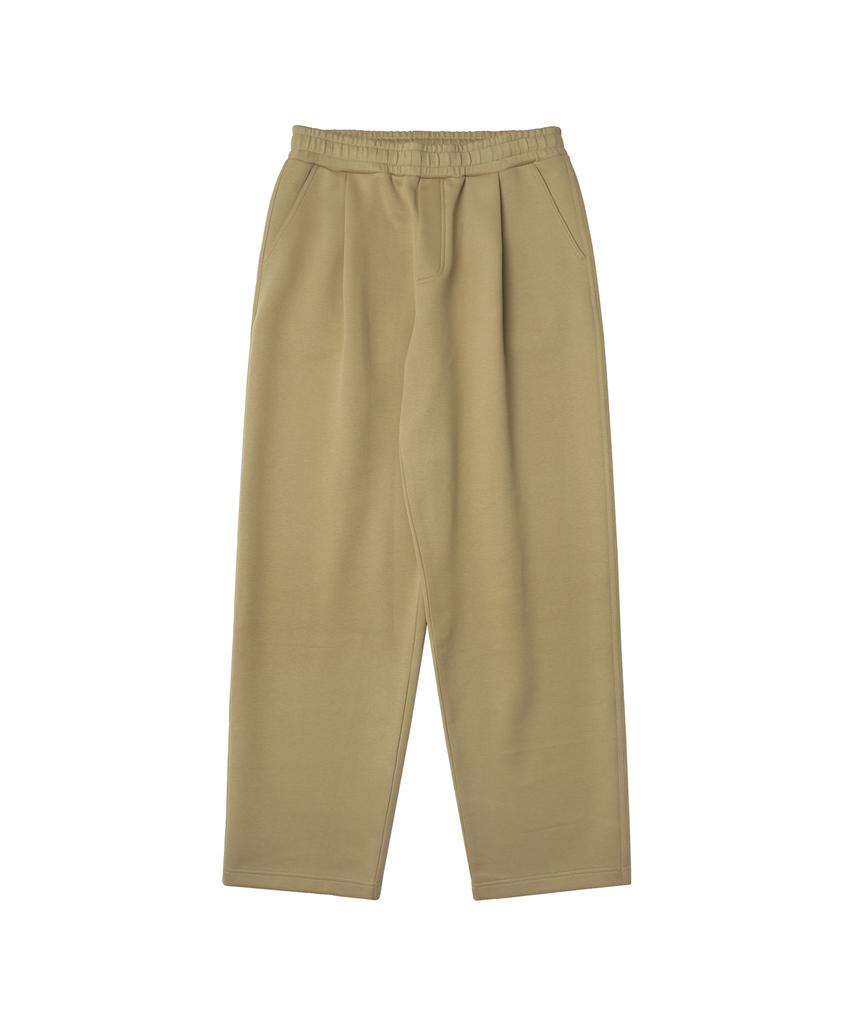 HALBKREIS LAYOUT P10038 Elastic Waist Single-Pleat Wide Pants_Beige
