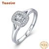 Tancise Classic 925 Sterling Silver  Zircon Ring Ladies Jewelry Wedding Promise Party Gift