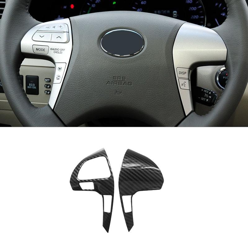 ABS карбоновая текстура, автомобильный руль, кнопка, крышка, наклейка, накладка для Toyota Highlander 2009 2010 2011-2014 для Camry