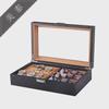 Dual-Color Carbon Fiber Leather Watch and Jewelry Storage Box: 6 Watches, 3 Bracelets/Glasses Capacity