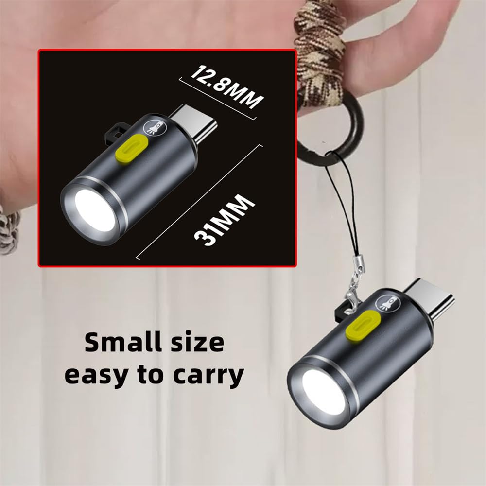 NFHK 2 Pack Mini Flashlight USB C LED Light 210