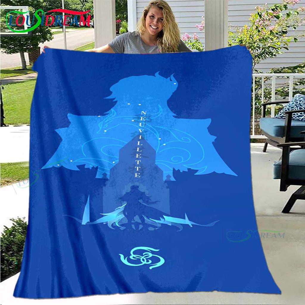 Горячий плед с узором рун Genshin Impact, тонкий фланелевый плед, портативный плед для дома, путешествий, офиса, на обеденный перерыв, подарок на день рождения