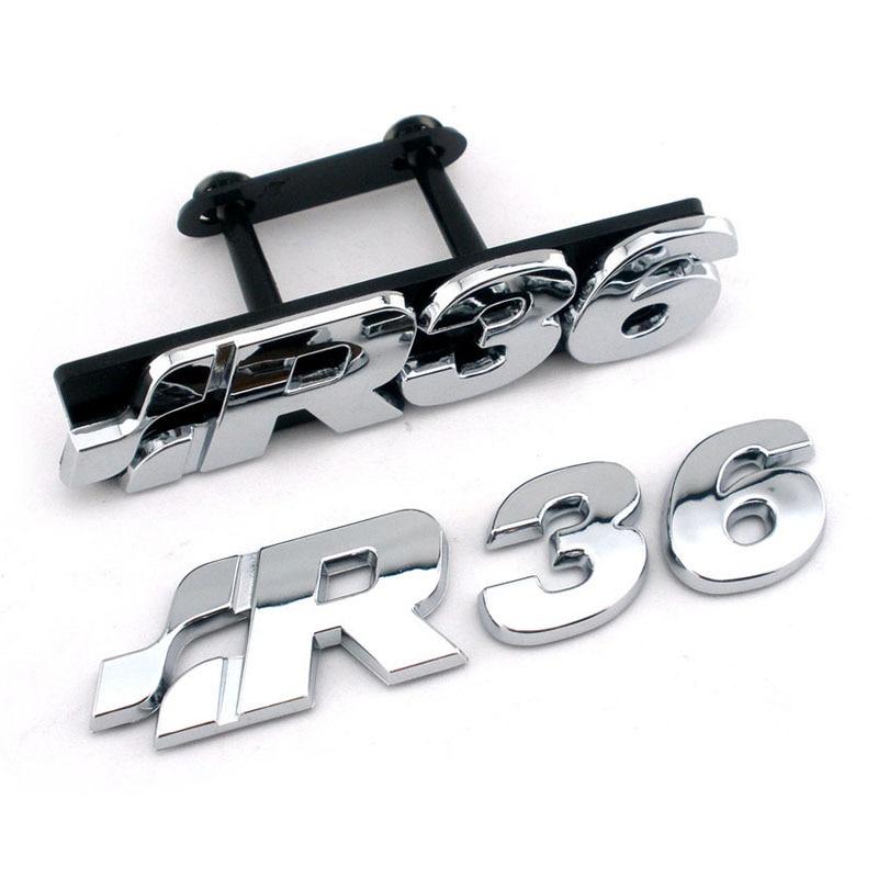 Plastic Chrome MK Golf R36 Logo Front Grill Rear Boot Tailgate Badge for  GOLF R 3.6L V6 GTI TDI R36 Emblem