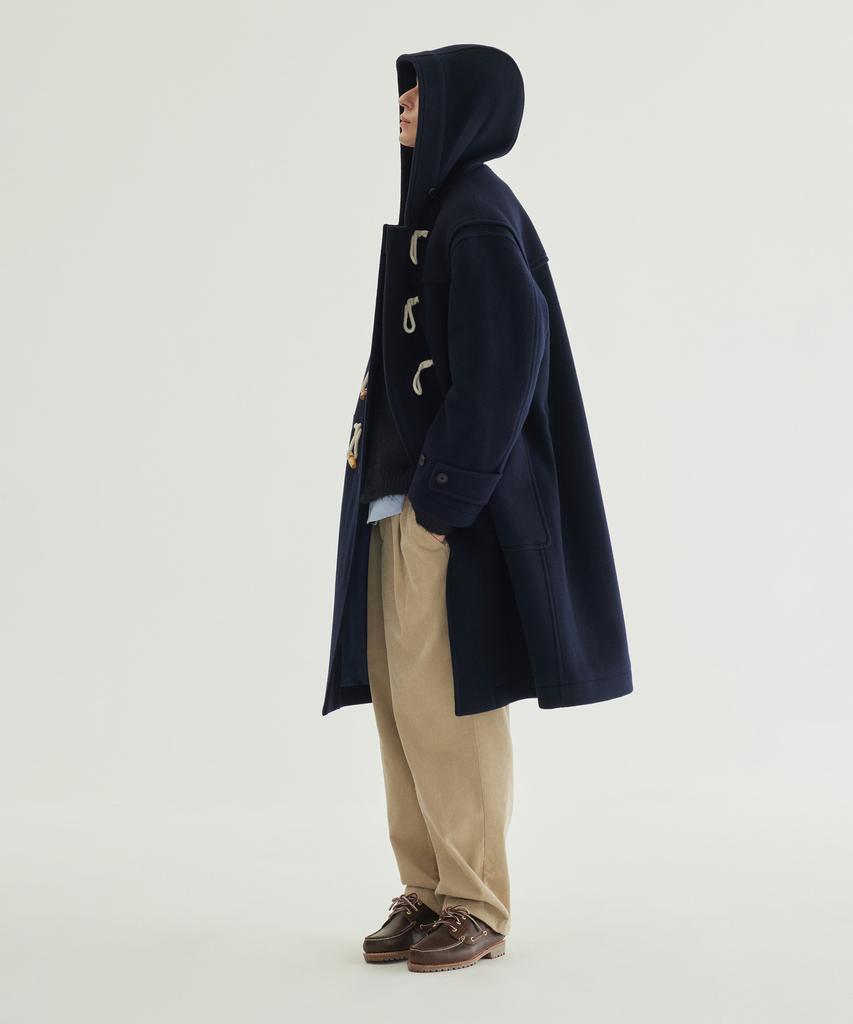 Covernat Wool Hooded Duffle Coat Dark Navy