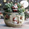 Снеговик рождественская елка рельеф суккулент цветочный горшок смола силиконовая форма шар олень рельеф коробка для хранения форма гипсовые формы