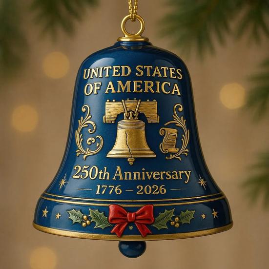 США 250-летний юбилейный колокольчик патриотический памятный дверной звонок рождественская елка подвесное украшение для домашнего сада декора