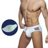 Triangles Combi Swim Brief Sides Patterned Removable Pack-up Low Rise Men's Nylon Solid Color Surf Board Swimwear Briefs