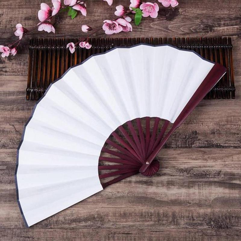 8/10 Inch Folding Fan Hand Silk Cloth DIY Chinese Folding Fan Wooden Bamboo Antiquity Fold Fans DIY Calligraphy Painting Decor