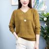 Spring and Autumn New Sweater Knitwear Hollow V-neck Versatile Fashion Loose Bottom T-shirt Small Shirt Women's Casual Solid Color