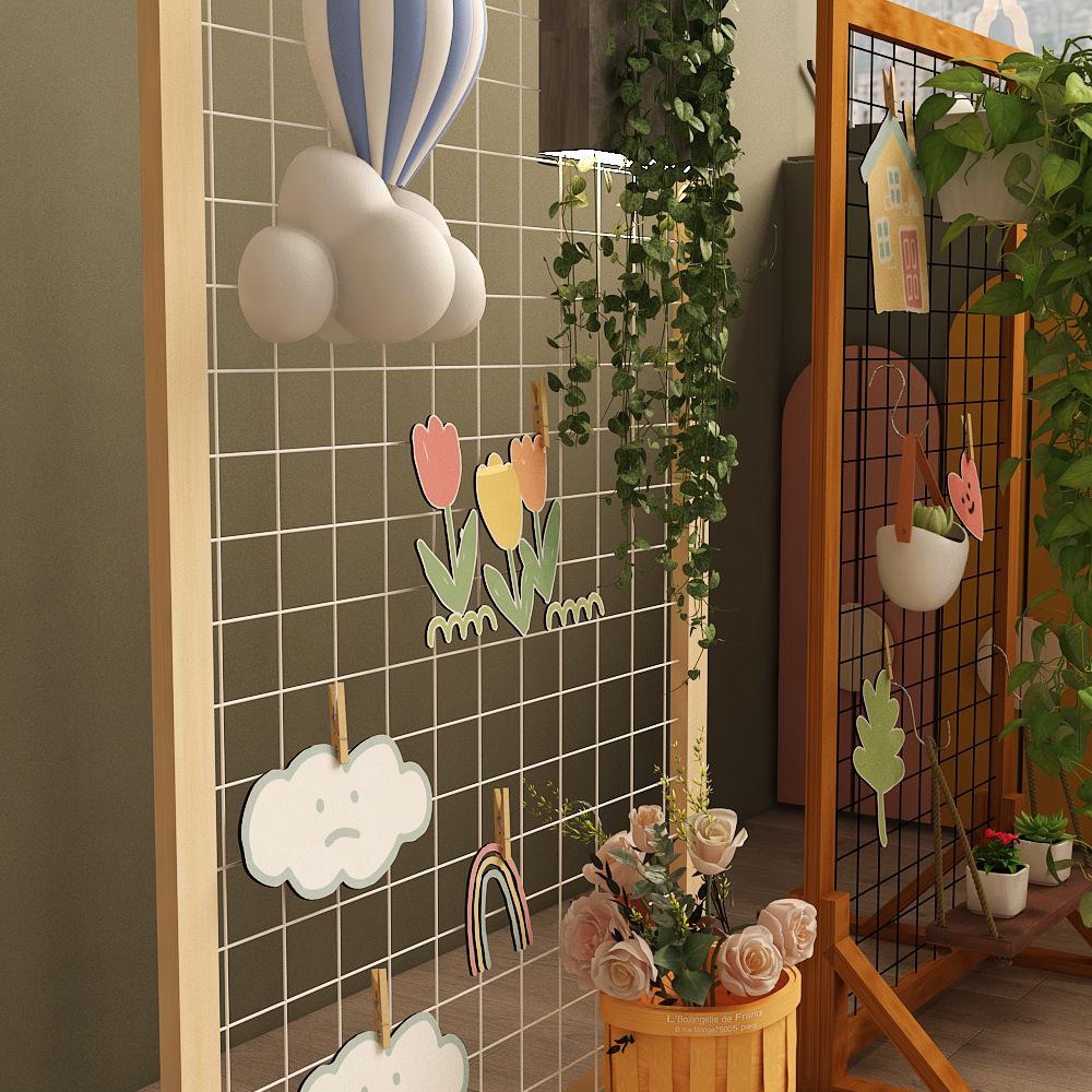 Handmade Display Shelf: Grid Photo Frame & Plant Rack for Kindergarten & Crafts