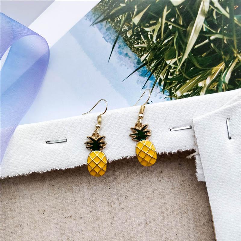Cute Fashion Fruit Watermelon Strawberry Pendant Dangle Earrings for Women Sweet Kiwi Lemon Orange Drop Earrings Girl Jewelry