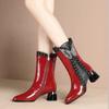 Модные FHC Сексуальные женские ботильоны,Ботильоны на высоком каблуке,Зимняя обувь,Ботильоны,Стразы Bowtis,Острый носок,Боковая молния,35-42,Красный,Дропшиппинг