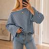 Women S Striped Color Block Casual Long Sleeve T Shirt