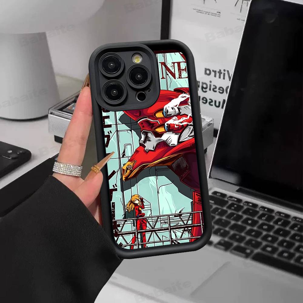 Классический аниме чехол для телефона E-evangelion для iPhone 17 16 15 14 13 12 11 Pro Max Mini Plus Мягкая задняя крышка из ТПУ