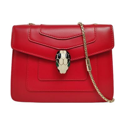 [Б/У] Сумка Serpenti Forever Classic с клапаном и застежкой в виде головы змеи, на кожаной цепочке - Очень хорошее состояние #INJ08X