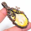 Yellow Dendritic Handmade Copper Wire Wrap Jewelry Pendant 2.68" S2S27