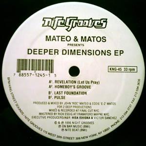 12inch Record MATEO MATOS Deeper Dimensions EP KNG45 Nite Grooves 1996 US Dance Electronica Used