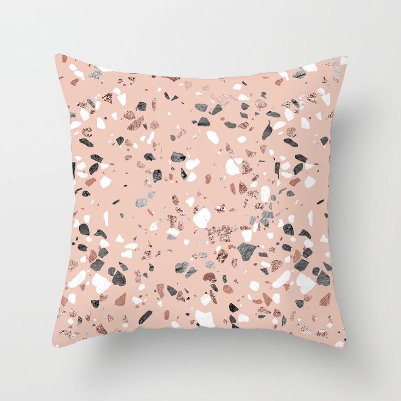 Popular Pink Marble Geometric Series Pillowcases, Home Fabric Sofa Cushion Covers