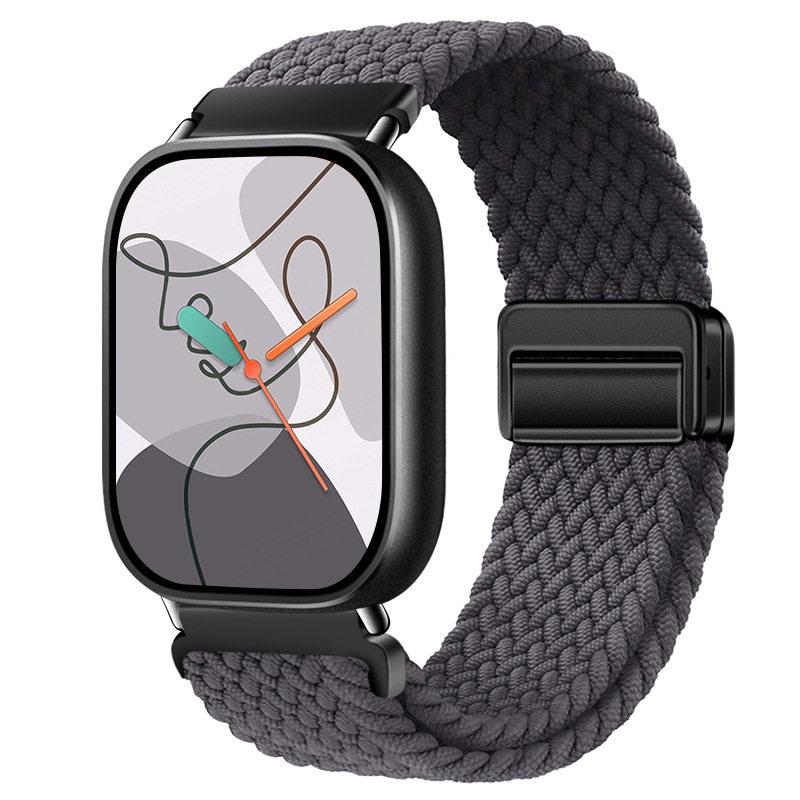 Для Redmi Watch 6/5/4 XiaoMi Mi Band 8 Pro Магнитный плетеный нейлоновый ремешок с быстросъемными креплениями, регулируемый, дышащий, спортивный браслет