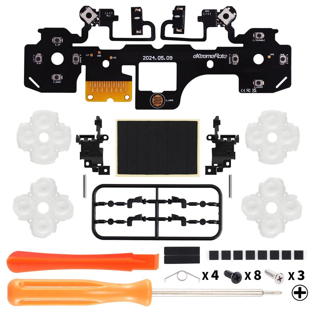 EXtremeRate Strong Version Hole Clicky Kit V2 для контроллера PS5 Custom Micro Switch L2R2 Clicky Hair Trigger Kit и тактильная мышь с кнопкой L1R1 Face