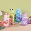 New Stainless Steel Thermos Cup Cartoon Cute Straw Double Drink Children's Water Cup Large Capacity Strap Bouncing Cup
