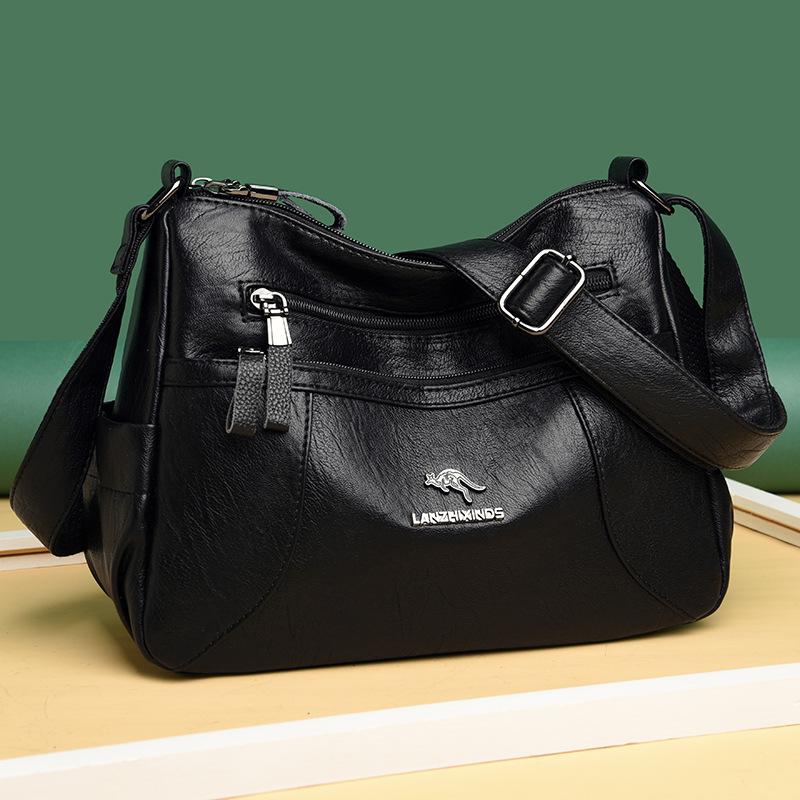 Middle-aged Women's Bag Mother Bag Women's Fashion Soft Leather Large Capacity Single Shoulder Crossbody Bag