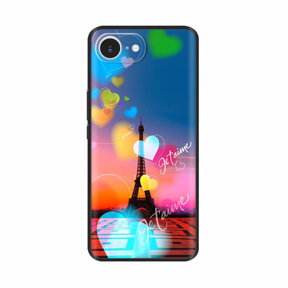 Soft TPU Black Silicon Phone Case For iPhone 16E iPhone16E SE 2025 SE4 5G Painted Shockproof Shell Cover Cases Bumper Funda Capa