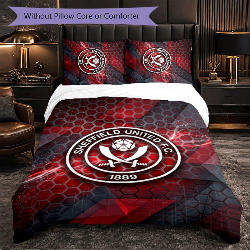Футбольный комплект постельного белья Sheffield United из 3 предметов Мягкий пододеяльник с наволочками Набор для декора спальни для дома