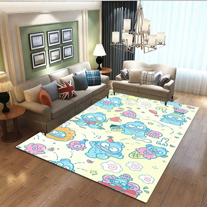 3D HANGYODON cartoon rug, suitable for living room, bedroom, kitchen, doorway, children's non-slip floor mat, birthday gift-01