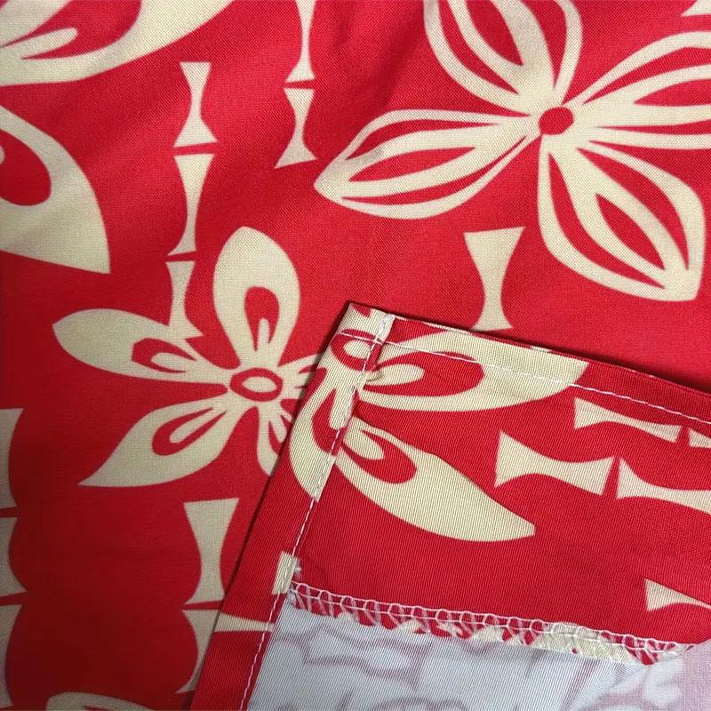 Красная модная мужская рубашка с короткими рукавами в гавайском стиле с цифровым принтом для летнего отдыха на свежем воздухе, быстросохнущая