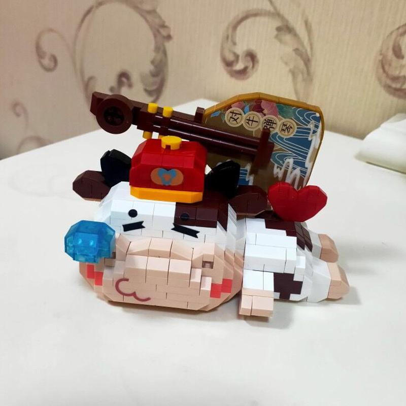 LOZ 9273 Весенний фестиваль сон, мечта, корова, скрипка, сердце, музыка, животные, мини-бриллиантовые блоки, кирпичи, строительные игрушки для детей, без коробки