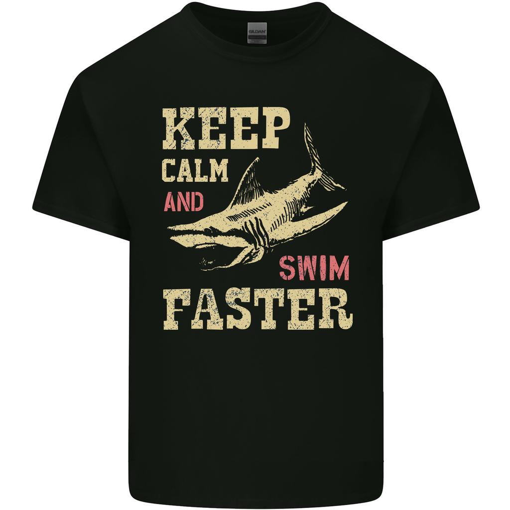 Keep Calm Funny Scuba Diving Shark Diver Swim Unisexs Light Cotton TShirt