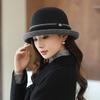 Wool Bucket Hat Basin Hat Elegant Dome Autumn and Winter Hat Hat, Women's High-end Beret, Top Hat