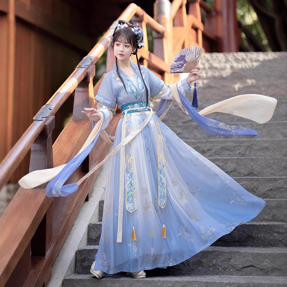 Платье «Колокольчик», юбка «Тан Цзыцзы» с вышивкой в китайском стиле, повседневная летняя одежда.