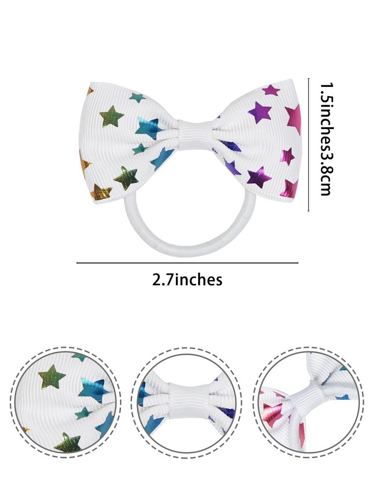 20 шт. милая красочная веревка для волос с узлом бабочки для маленькой девочки, эластичная коса в хвосте, детские аксессуары для волос для ежедневного использования