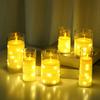 3Pcs Flickering Flameless Candles Battery Operated Fake Candles LED String Light Pillar Candles for Home