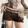 Faux Fur PU Leather Belt Leopard Y2K Waist Belt Sexy Vintage Waistband  Waist Accessory