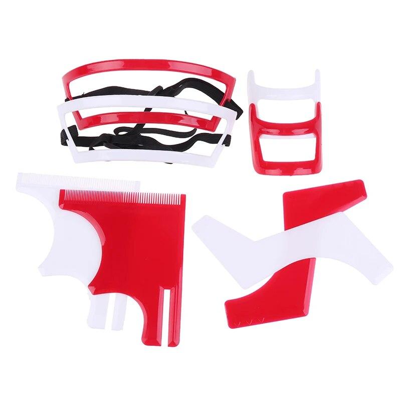 4 шт. мужские расчески для бороды, триммеры для волос, пластиковые мужские расчески для укладки бороды, косметический инструмент для волос, шаблоны для стрижки бороды, линейка