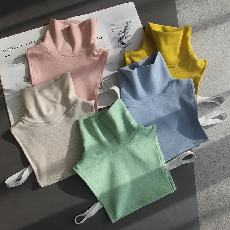 Fashion Turtleneck Fake Collar Shirt Women Warm False Collar Woman Adult Cotton Detachable Collar Choker Removable Half Shirt