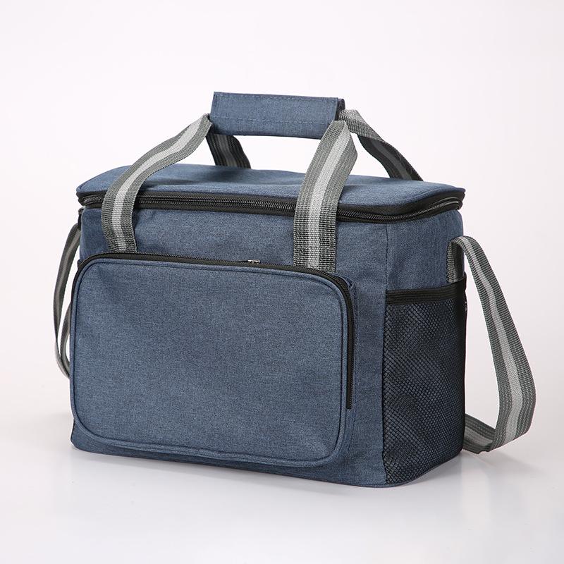 Gray 15L Portable Large Insulated Lunch Bag Shoulder Carry Outdoor Picnic Lunch Bag Waterproof Leak-proof Thickened Handheld