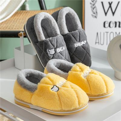 Женские хлопковые тапочки зимние сумка каблук домашние комнатные тепло мужские бархатные домашние шерстяные хлопковые туфли женская верхняя одежда зима